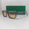 Gafas de Acetato con Pines Insertados Estilo Europeo y Americano, Gafas de Sol Retro, Gafas de Sol Cuadradas con Montura, Protección Solar Moderna y de Alta Gama, Marca Grande