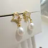 Pendientes Radiantes de Aguja de Plata 925 para Mujer, Diseño de Nicho, Lujo Ligero, Pendientes de Perlas de Agua Dulce Natural de Gama Alta, Perlas de Zhuji