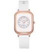 En stock al por mayor nuevo reloj pequeño verde de celebridad en línea correa de plástico reloj de cuarzo de lujo ligero para mujer reloj pequeño cuadrado casual artístico