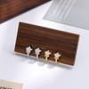 Aretes de Plata Esterlina S925 Estrella Zircón para Mujer Lujo Ligero Europeo y Americano INS Estrella de Cinco Puntas Sentido Avanzado Poste para la Oreja Aro para la Oreja Hebilla para la Oreja