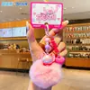 Llavero Colgante de Llavero de Punto Auténtico Popular Moda con Cuentas Muñeco de Dibujos Animados Pareja Cadena para Colgar Mochila Escolar Pequeño Regalo