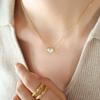 Estilo pequeño y fragante moda Joker nicho diseño original Concha Marina Blanca corazón forma de corazón amor temperamento collar joyería al por mayor fábrica