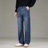 Moda Masculina Fengshe / Versão Minimalista 2026 Outono-Inverno Novo Jeans Grosso Stretch Masculino de Negócios Reto