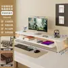Soporte de monitor de computadora de madera para escritorio, soporte de monitor de escritorio, estante de soporte para pantalla, base elevada con soporte de carga