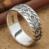 Joyería de plata esterlina S925 al por mayor mantra de seis caracteres maldición Daming retro anillo de plata tailandesa anillo de amantes anillo genuino