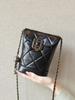 Bolso de Cadena de Cuero Genuino de Moda para Mujer, Nuevo Modelo Chanel 2026, Patrón de Diamantes con Piedras Preciosas, Bola Dorada Pequeña, Bolso de Hombro Único de Piel de Ternera para Mujer