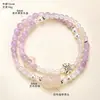 Pulsera de Ágata Blanco Natural Cristal Morado Pulsera de Perlas de Agua Dulce Temperamento Suave Versátil Elegante Mujer Exquisita Lujo Ligero