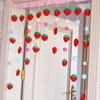 Cortina de puerta con lazo de fresa, sin perforaciones, para colgar en la puerta del dormitorio, con decoración de corazón de niña, de dibujos animados, para el hogar