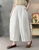 Pantalones de Linterna de Algodón de Gasa de Doble Capa de Nuevo Estilo 2026 para Mujer, Verano Delgados Vintage Artísticos Holgados Talla Extra Casual para Mujer