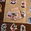 Pegatinas minimalistas para etiquetas de alimentos, en caja, retro y artísticas, perfectas para el diario temático de café de todos los días, scrapbooking, papelería y regalos