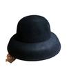 Chapéu de Palha Feminino Retro Francês de Aba Larga Outono e Inverno Estilo Hepburn Britânico Elegante Lã Tweed Chapéu Alto Sino Chapéu Bacia Chapéu de Pescador