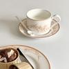 Lento como taza de café y platillo de cerámica antigua juego lirio del valle estilo pastoral francés plato para pastel vajilla taza pequeña medieval