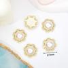 Banhado a cobre 18K ouro real incrustado com strass pérola flor placa diamante fivela geométrica em forma de cocar acessórios acessórios acessórios acessórios 23