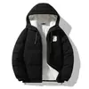 Chaqueta acolchada de algodón con capucha de lana de cordero talla europea transfronteriza para hombre 2026 invierno nueva gruesa informal holgada abrigo de algodón para hombre