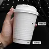 Taza de Café Estampada Cóncava y Convexa Taza de Papel Desechable con Tapa para Empaque para Llevar de Bebidas Calientes y Frías Taza de Papel Universal con Logo Impreso
