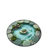 Tapete de cristal 3D para lago, resistente a manchas e fácil de limpar, adequado para salas de estar, uso doméstico, formato redondo, durável e ideal como capacho
