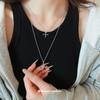Collar cruzado de metal europeo y americano transfronterizo, cadena de lana sencilla que combina con todo, accesorios de moda de alta gama para mujer.