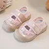 Sandalias de Malla Transpirable Modelo Nuevo 2026 para Niñas con Decoración de Flores Pequeñas, Suela Suave, Antideslizantes, Antipatadas, de Punta Cerrada para Niños