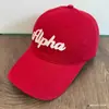 Gorra de Béisbol Bordada con Parche Alpha a la Moda para Hombres y Mujeres, Gorra Versátil de Pico de Pato para Parejas que Hace que la Cara Parezca Más Pequeña, Sombrero de Copa Suave