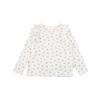 Qiuduo bonito das meninas orelha de madeira floral T-shirt primavera e verão novo infantil bonito T-shirt bebê manga comprida camisa de fundo