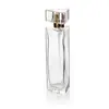Botella de perfume triangular de vidrio transparente con pulverizador fino de bayoneta 30ml50ml cuerpo de botella de vidrio dividido en botellas vacías