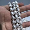 Cuentas Sueltas con Forma de Huevo de Concha con Agujeros Rectos, Perlas de Imitación para Pendientes de Cuentas DIY, Accesorios de Joyería al por Mayor, Soporte para Pruebas