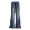 Jeans flare de cor sólida, corte slim, feito sob medida para o outono de 2026, versátil, simples, elegante e que rejuvenesce para mulheres