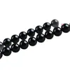 Cuentas Sueltas de Obsidiana Natural Productos Semi-Terminados, Cuentas Espaciadoras de Ágata Negra, Materiales para Manualidades de Bisutería DIY al por Mayor