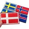 Bandera Bordada Mundial Velcro Islandia Dinamarca y otros países Pegatina de Tela para Bandera Insignia Táctica Mochila Pegatina de Tela Bordada