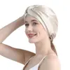 Touca de Dormir Elástica Ajustável de Seda Tricotada de Camada Dupla 100% Seda de Amora Touca para Cabelo 16/19/22 Momme