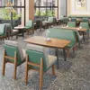 Mesas y Sillas para Tienda de Té con Leche, Recepción y Áreas de Reunión de Madera Maciza, Bar de Libros, Restaurante Casual, Cabinas para Tienda de Postres, Sofá para Cafetería