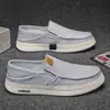 Sapatos de lona masculinos, sapatos de linho, sapatos de lona estilo Pequim, sapatos sem cadarço, tênis casuais masculinos, sapatos slip-on da moda, sapatos casuais de linho para o verão
