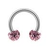Piercing para nariz en forma de herradura de acero inoxidable, 8 colores, con diamantes, para el cuerpo, con forma de diamante, para uña de hueso blando.
