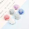 Carcasa para teléfono móvil DIY con diseño de rosa floreciente de dos colores, crema con pegamento, accesorios para el cabello, pendientes, taza de agua, caja de almacenamiento, material de resina