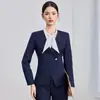 Conjunto de Traje Profesional Gris para Mujer Otoño 2026 para Departamento de Ventas y Recepcionistas de Hotel