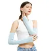 Mangas de Protección Solar de Seda de Hielo para Exterior para Mujer Verano Mangas de Guantes de Nailon Protectores de Brazo para Conducir Protección UV Mangas de Hielo Ajuste Elástico