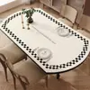 Porta-copos Oval Retrô Impermeável e à Prova de Óleo Sem Lavagem Luxo Leve Toalha de Mesa de Alta Qualidade Estilo Meio do Século Porta-copos Oval