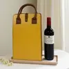 Dos Botellas de Vino Tinto Bolso de Mano Vino Doble Bolsa de Cuero Bandolera Bolsa de Vino Tinto Bolsa de Almacenamiento de Vino Caja Vacía de Regalo