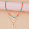 Collar de perlas de amor, gran oferta de Amazon, colgante redondo de cuentas de arroz de vidrio, cadena bohemia hecha a mano