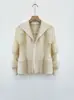 Chaqueta de Traje Calidad Miyake para Mujer Tacto de Alta Gama Color Sólido Solapa Holgada Manga Larga Cárdigan para el Trabajo Cárdigan Plisado