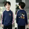 Camiseta de Manga Larga de Algodón Puro con Tres Rayas Estilo Urbano Ins para Niños, Artículo Popular de Primavera y Otoño, Top Base Suelto Infantil, Moderno