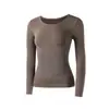 Venta Directa de Fábrica Popular Conjunto Térmico Sin Costuras de Cuello Redondo para Mujer, Corte Ajustado y Elegante Capa Base Ropa de Otoño y Pantalones