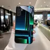 Adequado para Capa de Celular Samsung S26Ultra A90 Linhas Degradê S24 Vidro Temperado A16 Capa Protetora Preta A07