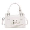 2026 Nova Bolsa de Ombro Feminina Elegante e Estilosa para o Dia a Dia com Laço Cor Sólida Bolsa de Mão Quadrada Pequena Cor Sólida