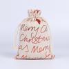 Bolsas de Navidad de Algodón y Lino con Estampado Dorado de Copos de Nieve y Muñecos de Nieve Creativos, Bolsas de Regalo de Navidad, Bolsas para Dulces y Adornos