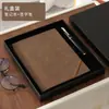 Caderno Estilo Retro A5 em Couro Macio com Tiras, Bloco de Notas em Pele de Ovelha, Caderno para Reuniões de Trabalho no Escritório, Personalização Empresarial