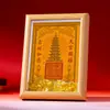 Ornamento Tradicional de Porta-Retrato Taoísta Pagode Wenchang para Boa Sorte, Paz e Sucesso, Decoração de Mesa para Escritório e Inauguração de Negócios