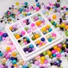 Perlas de Imitación de Agujero Recto de ABS 4-10 mm Mismo Color Cuentas Redondas Cuentas Sueltas Accesorios para Pulseras y Collares Hechos a Mano para Bricolaje