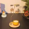 Velas Aromáticas em Estoque Transfronteiriças, Redondas Pequenas 9,5cm Base de Bambu Suporte de Vela Magnético Giratório Carrossel