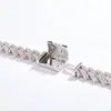 Collar de Hip-Hop Europeo y Americano de Amazon Lleno de Diamantes Cadena Cubana de 16 mm Personalidad de Espina de Hombre Pulsera de Moda con Cierre de Caja
